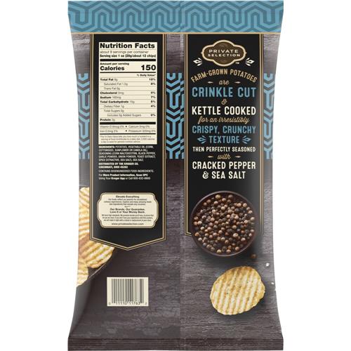 Private Selection Sea Salt & Pepper Crinkle Cut Kettle Chips 8.5 oz