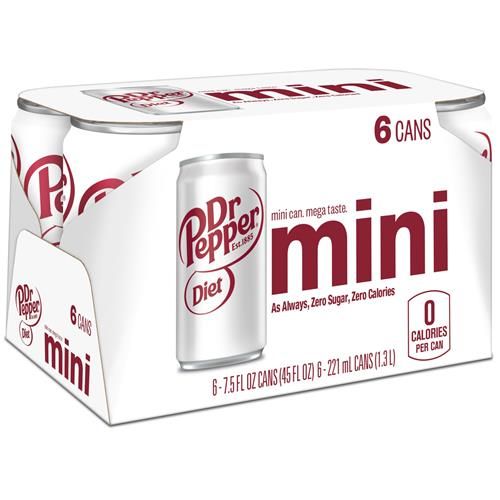 Diet Dr Pepper - Mini Cans, 7.5 Oz, 6 Pk