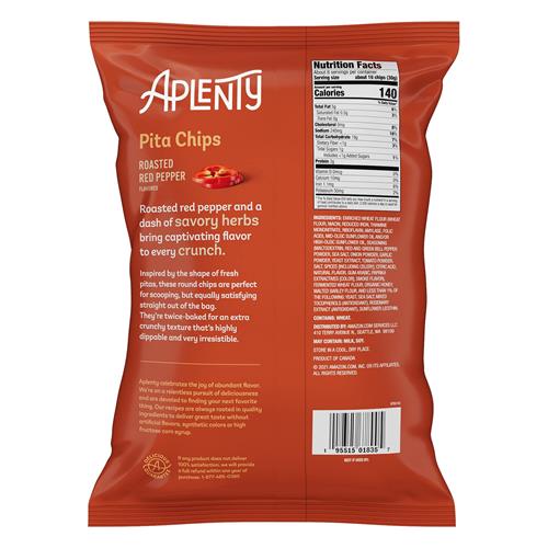 Aplenty Roasted Red Pepper Pita Chips, 8 Oz