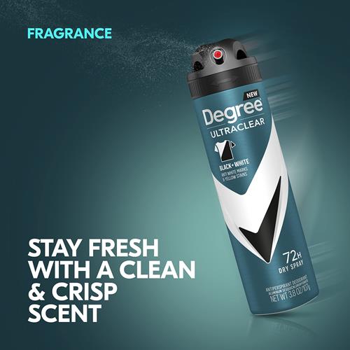 Degree Men Antiperspirant Deodorant Dry Spray Black+White 72-Hour Sweat & Odor Protection Antiperspirant For Men With Motionsense Technology 3.8 Oz