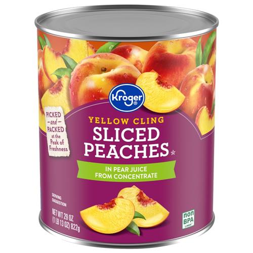 Kroger Canned Yellow Cling Sliced Peaches in Pear Juice 29 oz