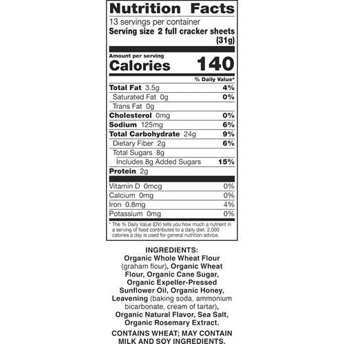 Annies Organic Honey Graham Crackers, Made With Whole Grain, 14.4 Oz