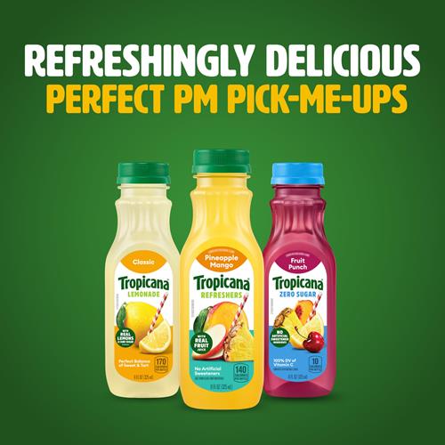 Tropicana Refreshers Pineapple Mango Juice Drink, With Real Fruit Juice, 11 Fl Oz Bottle