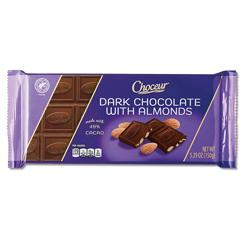 Choceur Dark Chocolate Almond Bar, 5.29 oz