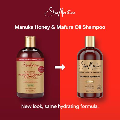 Sheamoisture Intensive Hydration Shampoo For Dry, Damaged Hair Manuka Honey And Mafura Oil Sulfate-Free 13 Oz