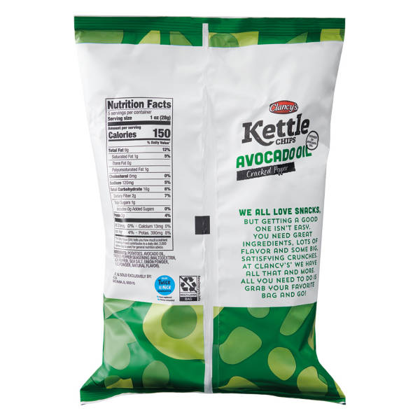 Clancy's Peppercorn Avocado Oil Kettle Potato Chips, 5 oz