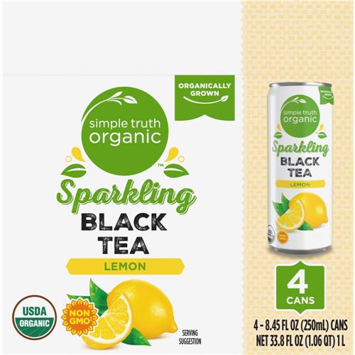 Simple Truth Organic Sparkling Lemon Black Tea 4 cans / 8.45 fl oz