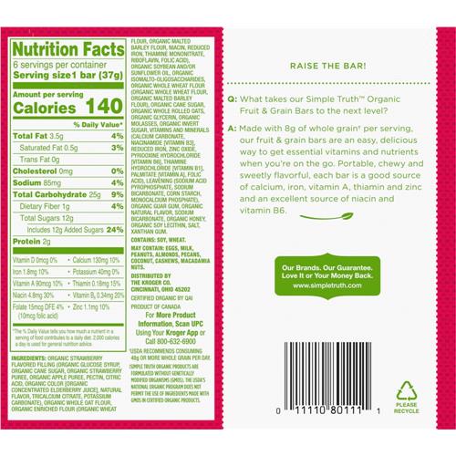 Simple Truth Organic Strawberry Breakfast Bars 6 ct / 1.3 oz