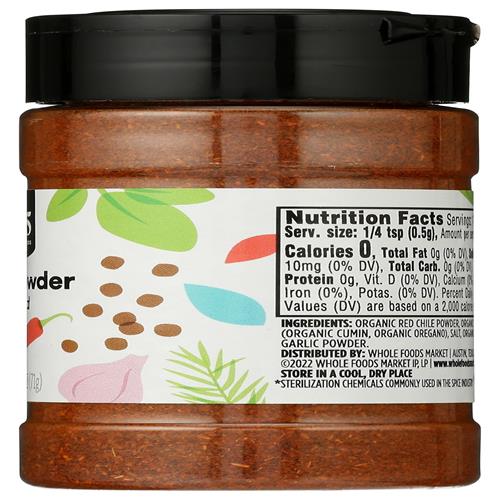 Whole Foods Market, Chili Powder Blend Seasoning, 2.52 Ounce