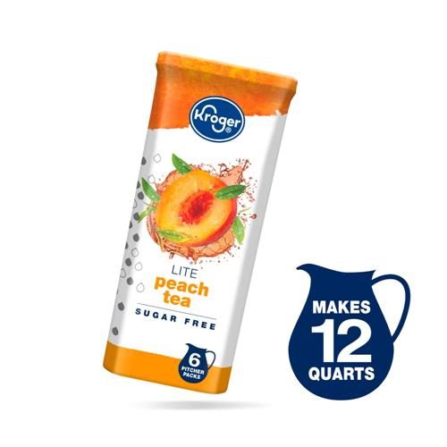 Kroger Lite Zero Sugar Peach Tea Drink Mix Packets 6 packets