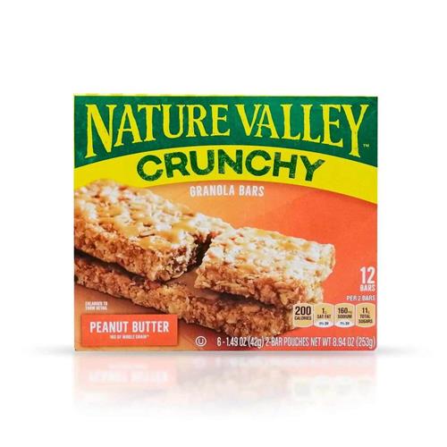 Nature Valley Crunchy Granola Bars, Peanut Butter, 12 Bars, 8.94 Oz (6 Pouches)