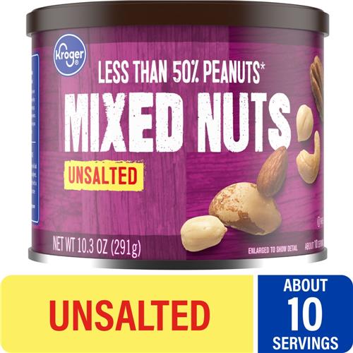 Kroger Unsalted Mixed Nuts 10.3 oz