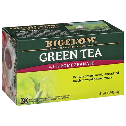 Bigelow Green Tea With Pomegranate Tea Bags, 20 Ct