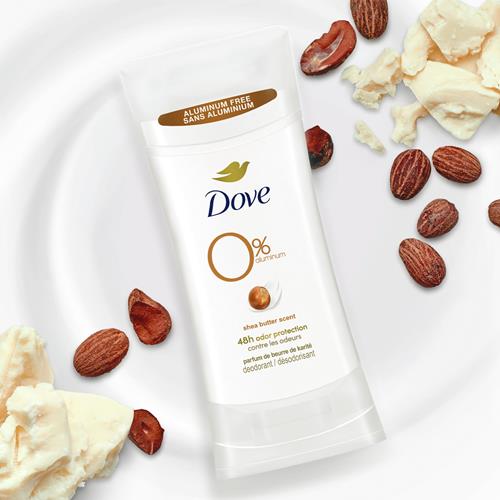 Dove 0% Aluminum Deodorant Stick Non Irritating Deodorant For Underarm Care Shea Butter Kindest Aluminum Free Deodorant 2.6 Oz