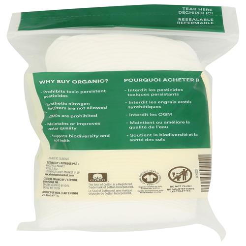 Whole Foods Market, Organic Cotton Ovals, Exfoliating, 50 Count