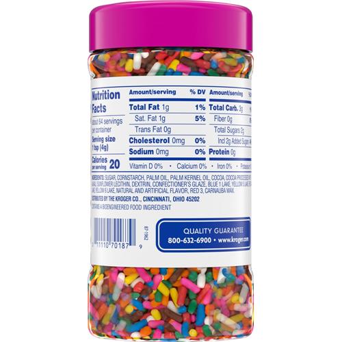 Kroger Rainbow Sprinkles Dessert Topping 9 oz