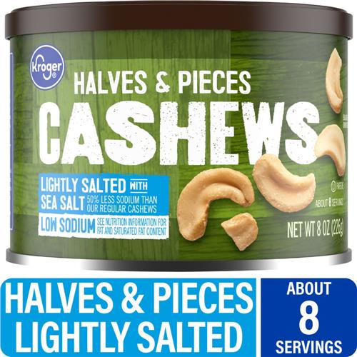 Kroger Halves & Pieces Lightly Salted Cashews 8 oz