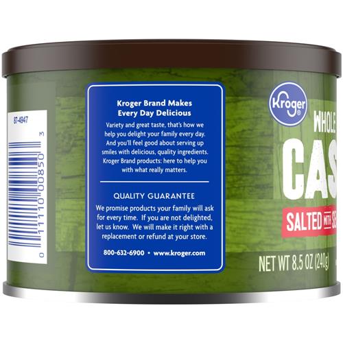 Kroger Whole Sea Salted Cashews 8.5 oz