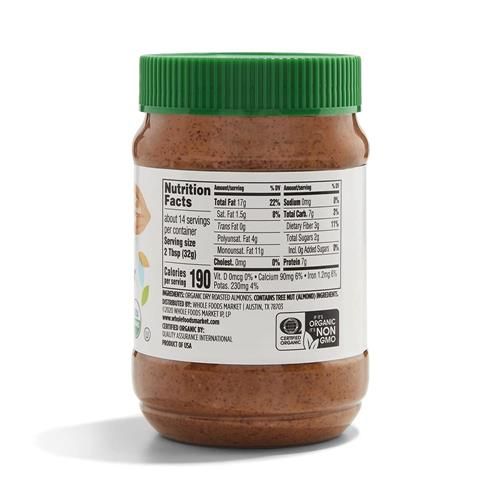 Whole Foods Market, Organic Creamy Almond Butter, 16 Oz