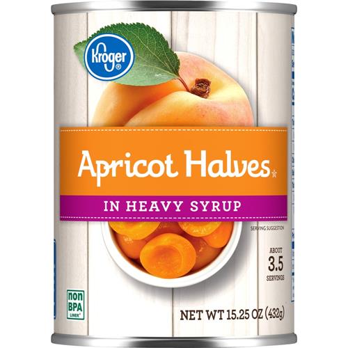 Kroger Canned Apricot Halves in Heavy Syrup 15.25 oz