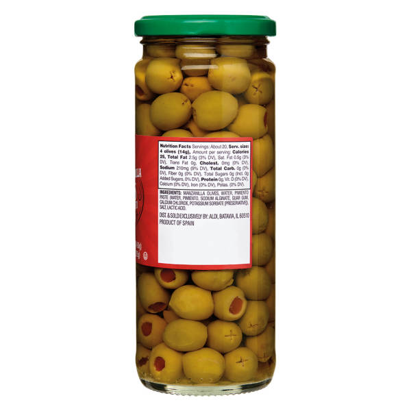 Tuscan Garden Stuffed Manzanilla Olives with Pimiento, 10 oz