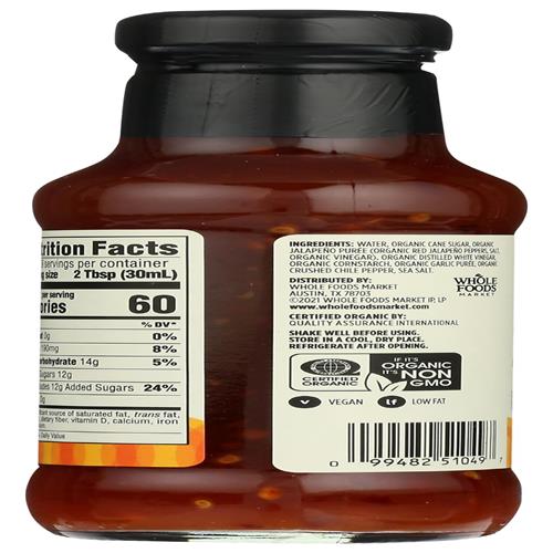 Whole Foods Market, Organic Sweet Chili Sauce, 9 Fz
