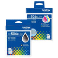 New, Pre-Owned - Brother LC506XL High Yield Multi-Color (BCMY) Ink Cartridge, 4-Pack