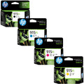 New, Pre-Owned - HP 915XL Black, Cyan, Magenta, Yellow (4 Pack) Ink Cartridges