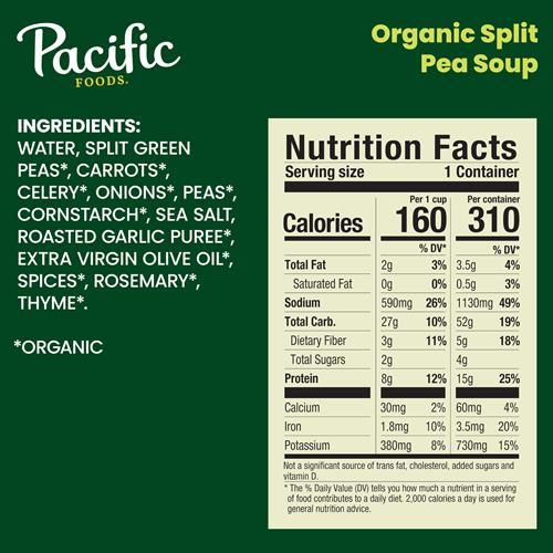 Pacific Foods Organic Split Pea, 16.5 Ounce Can (Packaging May Vary)