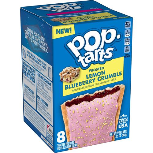 Pop-Tarts Toaster Pastries, Breakfast Foods, Kids Snacks, Frosted Lemon Blueberry Crumble, 13.5Oz Box (8 Pop-Tarts)