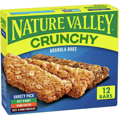 Nature Valley Crunchy Granola Bars, Variety Pack, 12 Bars, 8.94 Oz (6 Pouches)