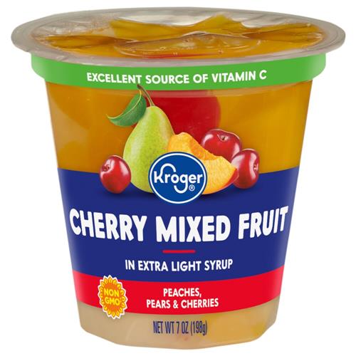 Kroger Cherry Fruit Medley Fruit Cup 7 oz