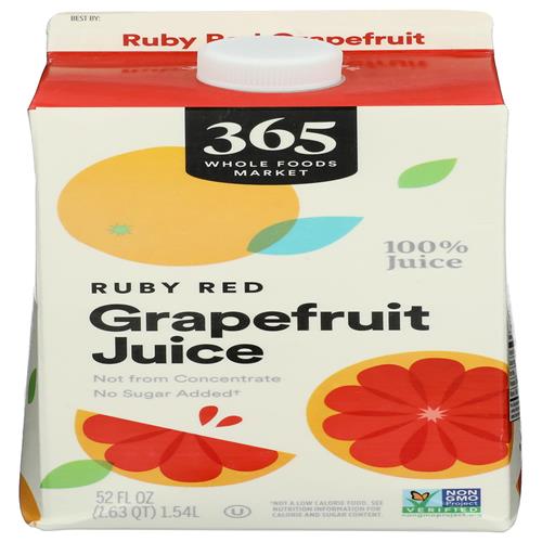 Whole Foods Market Ruby Red Grapefruit Juice, 52 Fl Oz