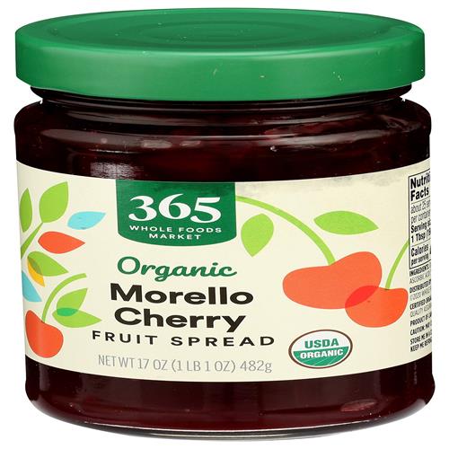 Whole Foods Market Organic Cherry Fruit Spread, 17 Ounce