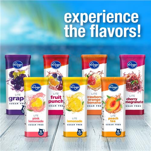 Kroger Lite Zero Sugar Strawberry Orange Banana Drink Mix Packets 6 packets