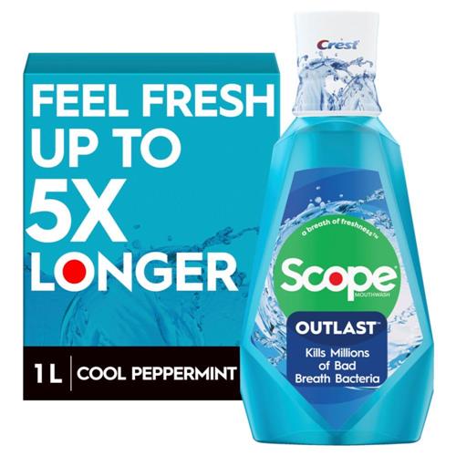 Crest Scope Outlast Mouthwash, Long Lasting Peppermint, 1 L (Sg_B019fgcow6_Us)