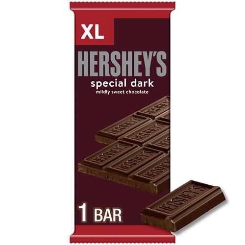 Hersheys Special Dark Mildly Sweet Chocolate Xl, Candy Bar, 4.25 Oz (16 Pieces)