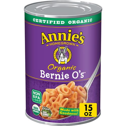 Annies Organic Bernie Os, Canned Pasta In Tomato And Cheese Sauce, 15 Oz