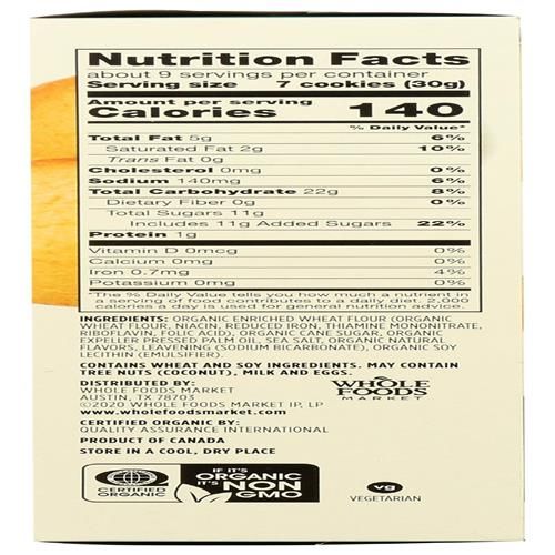 Whole Foods Market Organic Vanilla Wafers, 9 Oz