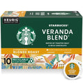 Starbucks K-Cup Coffee Pods, Starbucks Blonde Roast Coffee, Veranda Blend, 100% Arabica, 1 Box (10 Pods)