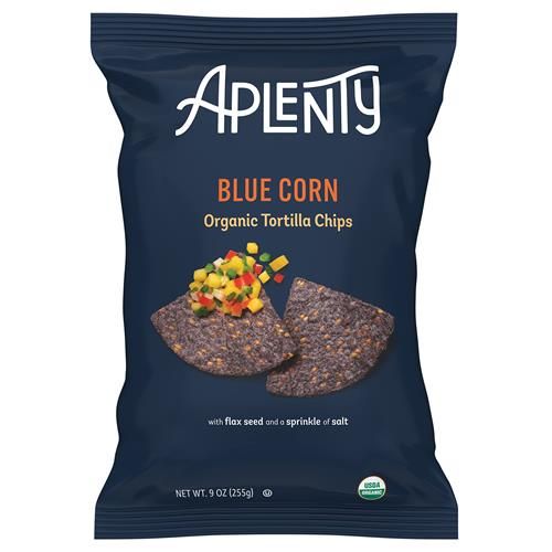 Aplenty Organic Blue Corn Tortilla Chips, 9 Oz
