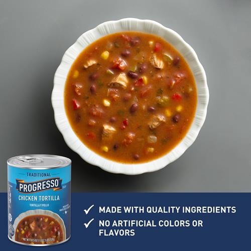 Progresso Traditional, Chicken Tortilla Canned Soup, Gluten Free, 18.5 Oz.