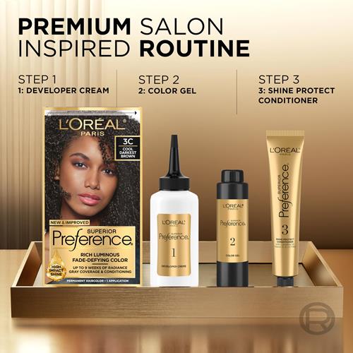 Loreal Paris Superior Preference Fade-Defying + Shine Permanent Hair Color, 6 Light Brown, Pack Of 1, Hair Dye
