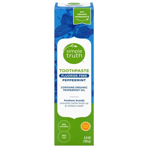 Simple Truth Toothpaste Peppermint Fluoride Free Formula 4.9 oz