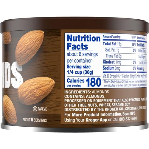 Kroger Raw Unsalted Almonds 6 oz