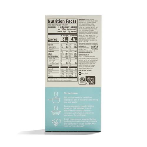 Whole Foods Market, Macaroni And Cheese White Cheddar Shells Organic, 6 Ounce