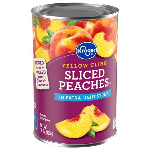 Kroger Canned Yellow Cling Sliced Peaches in Extra Light Syrup 15 oz