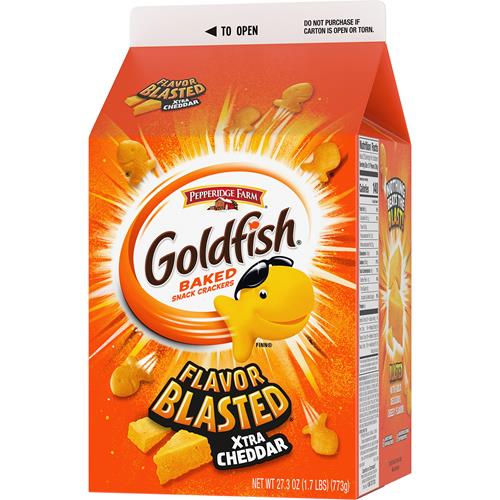 Goldfish Flavor Blasted Xtra Cheddar Cheese Crackers, 27.3 Oz Carton