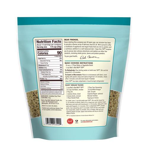 Bobs Red Mill Tvp (Textured Vegetable Protein) - 12 Ounce (Pack Of 1), Gluten Free, Vegan, Made In Usa, Unflavored