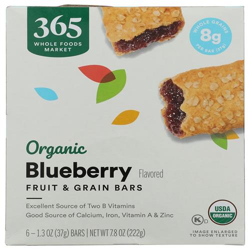 Whole Foods Market Organic Blueberry Cereal Bar 6 Count, 7.8 Oz